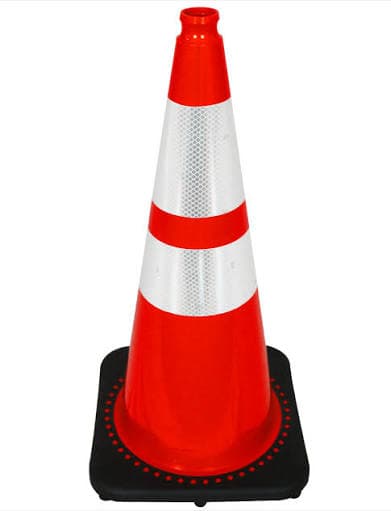 Striped Reflective Traffic Cones